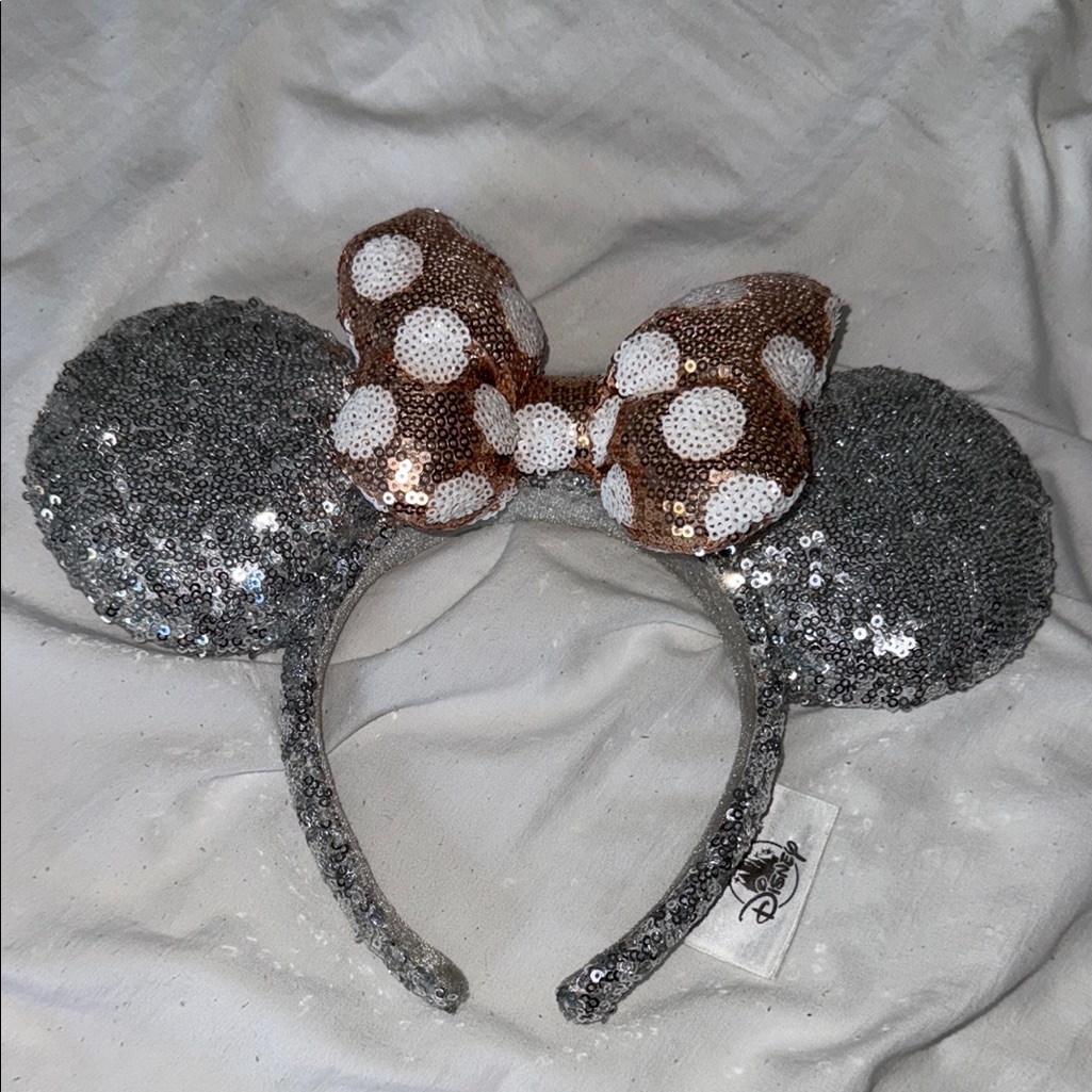 Disney Silver And Rose Gold Sequin Minnie Mouse Ears